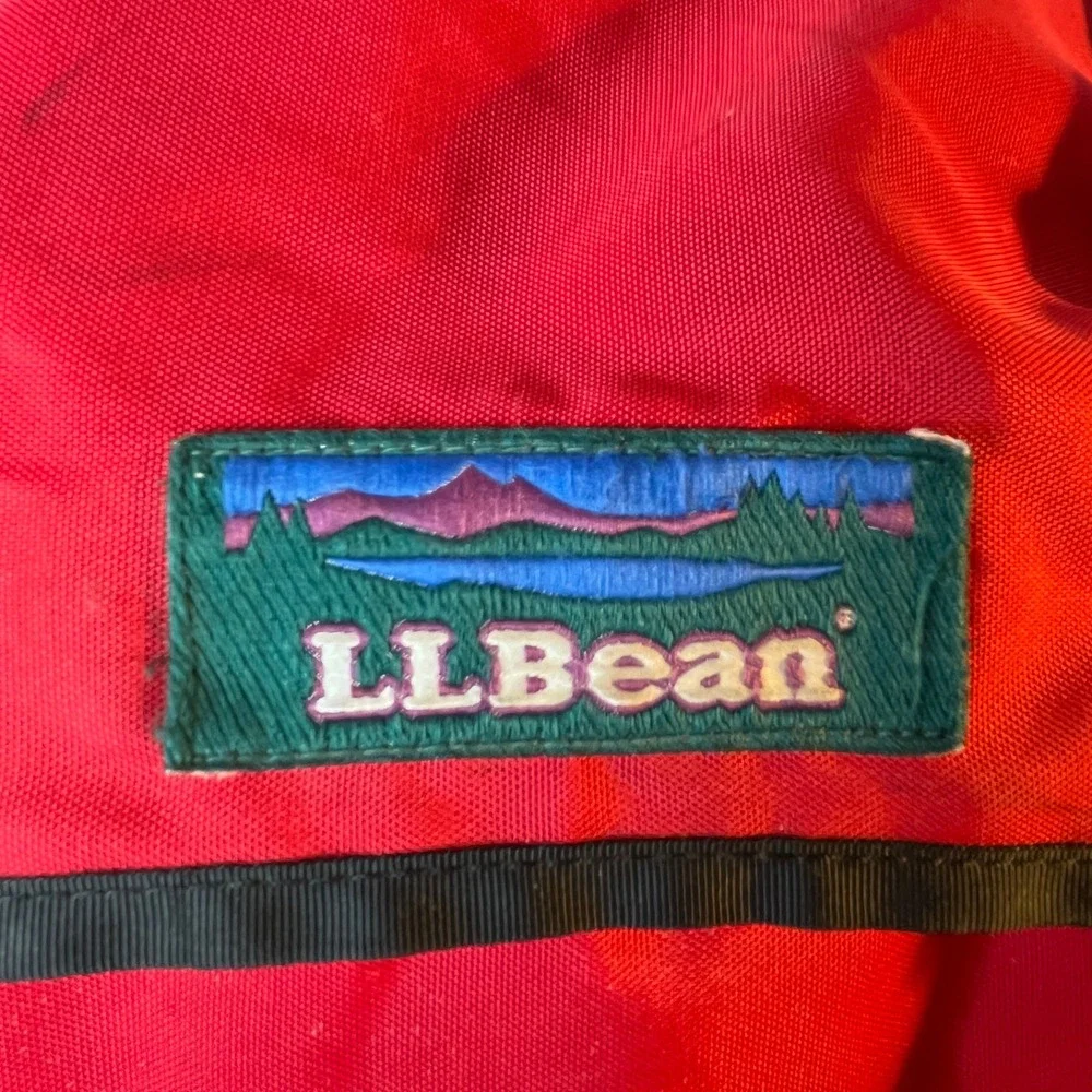 Vintage LL Bean Continental Rucksack Hiking Backpack Red Black Pack